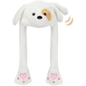 Kids Puppy Animal Hat with Ears Moving Jumping Pop Up Beating Plush Holiday